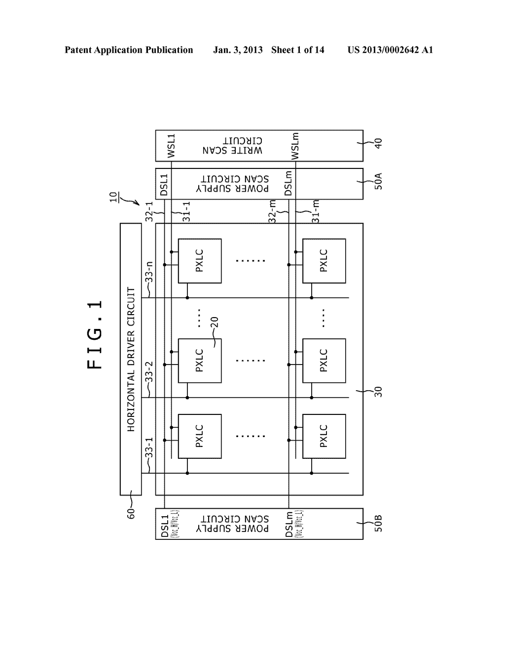 DISPLAY DEVICE WITH POWER SOURCE SUPPLY SCAN CIRCUITS AND DRIVING METHOD     THEREOF - diagram, schematic, and image 02