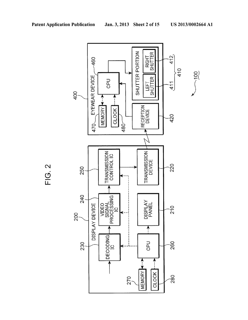 DISPLAY DEVICE, EYEWEAR DEVICE AND VIDEO SYSTEM - diagram, schematic, and image 03