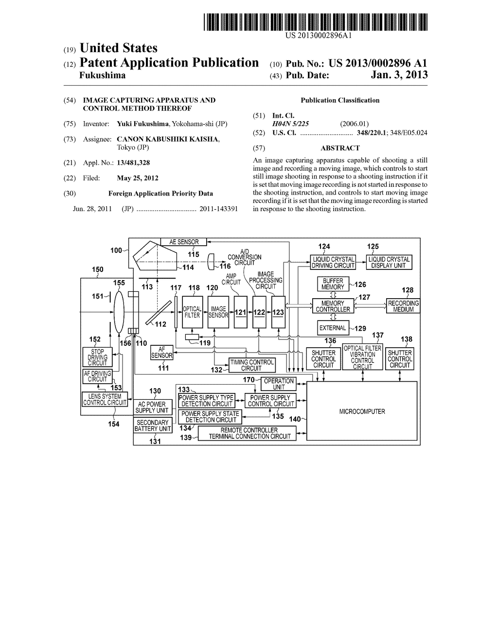 IMAGE CAPTURING APPARATUS AND CONTROL METHOD THEREOF - diagram, schematic, and image 01