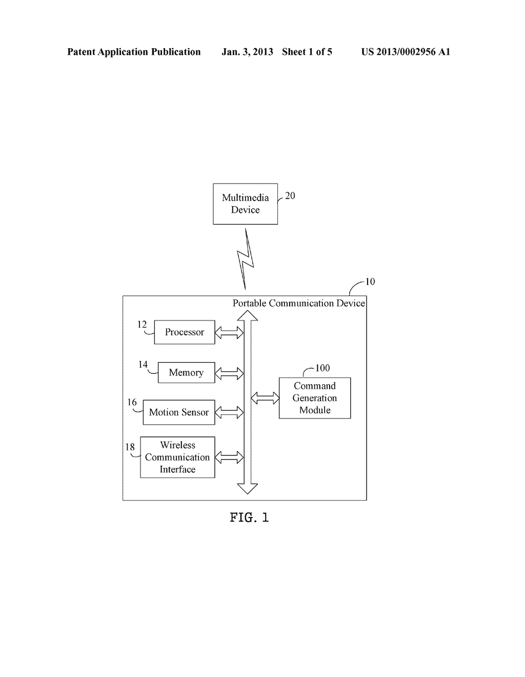 PORTABLE COMMUNICATION DEVICE AND METHOD FOR REMOTE CONTROL OF MULTIMEDIA     DEVICE - diagram, schematic, and image 02