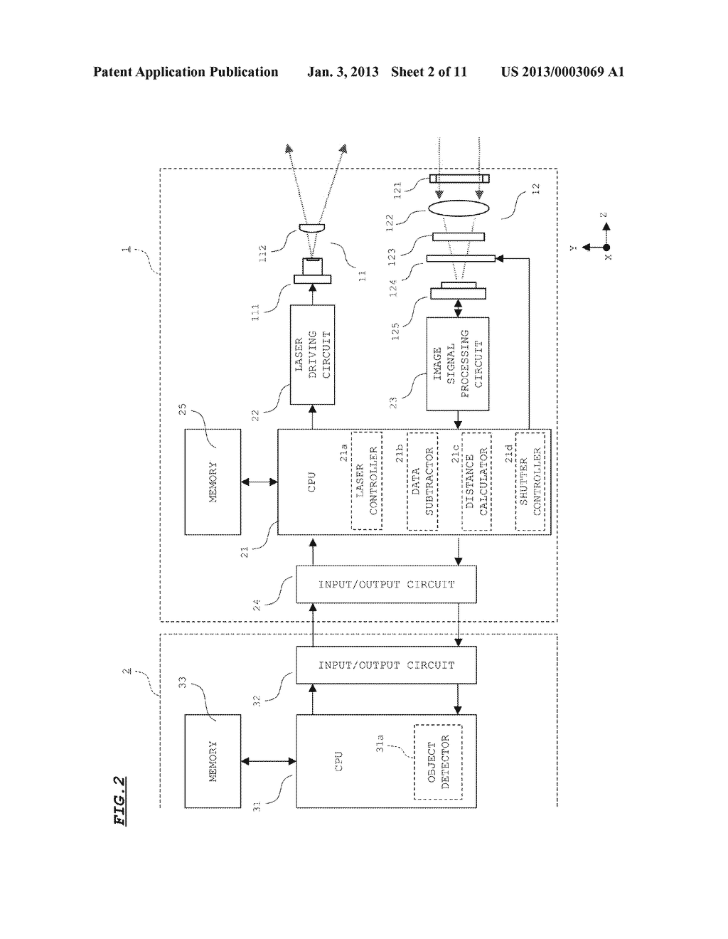 OBJECT DETECTING DEVICE AND INFORMATION ACQUIRING DEVICE - diagram, schematic, and image 03