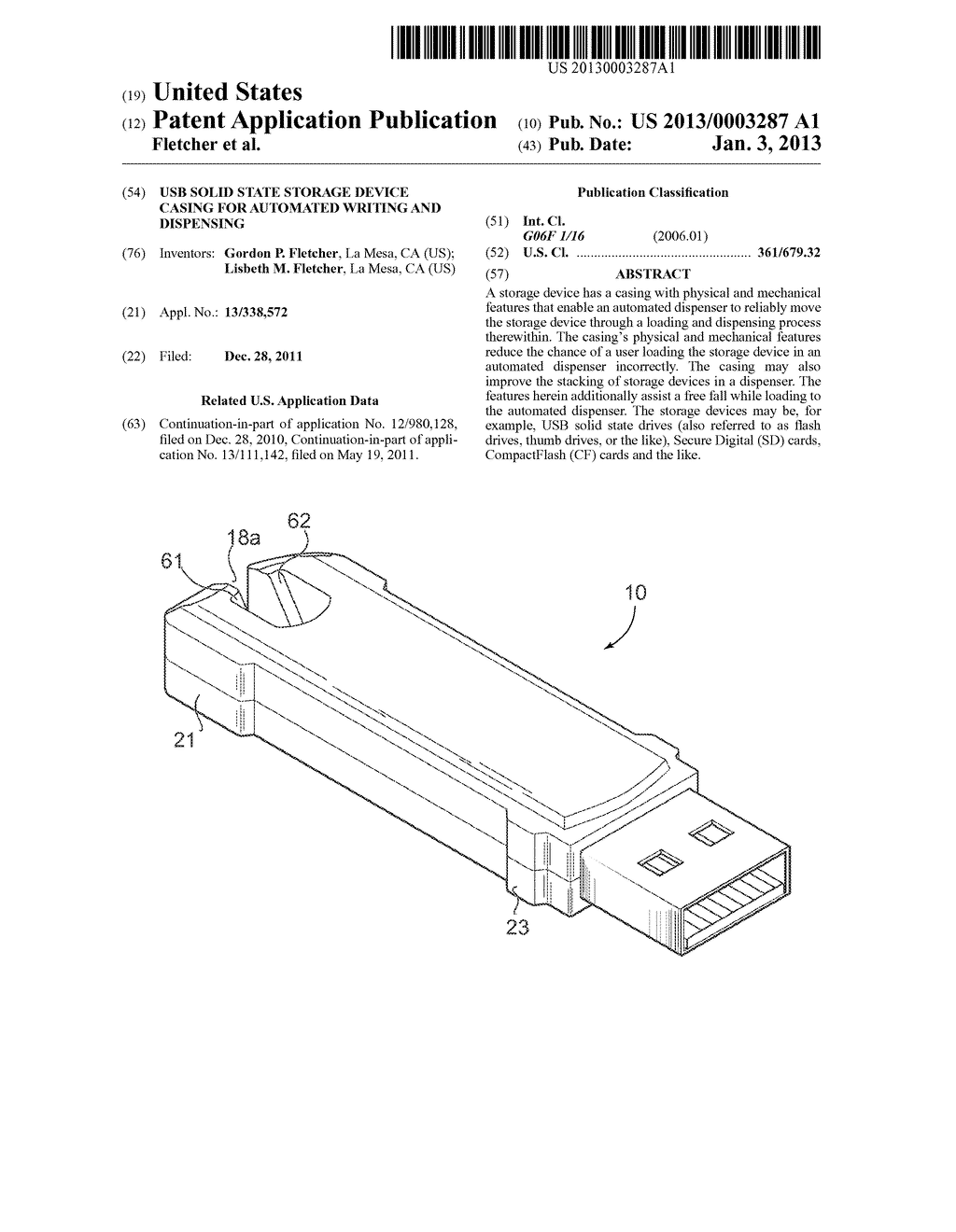 USB SOLID STATE STORAGE DEVICE CASING FOR AUTOMATED WRITING AND DISPENSING - diagram, schematic, and image 01