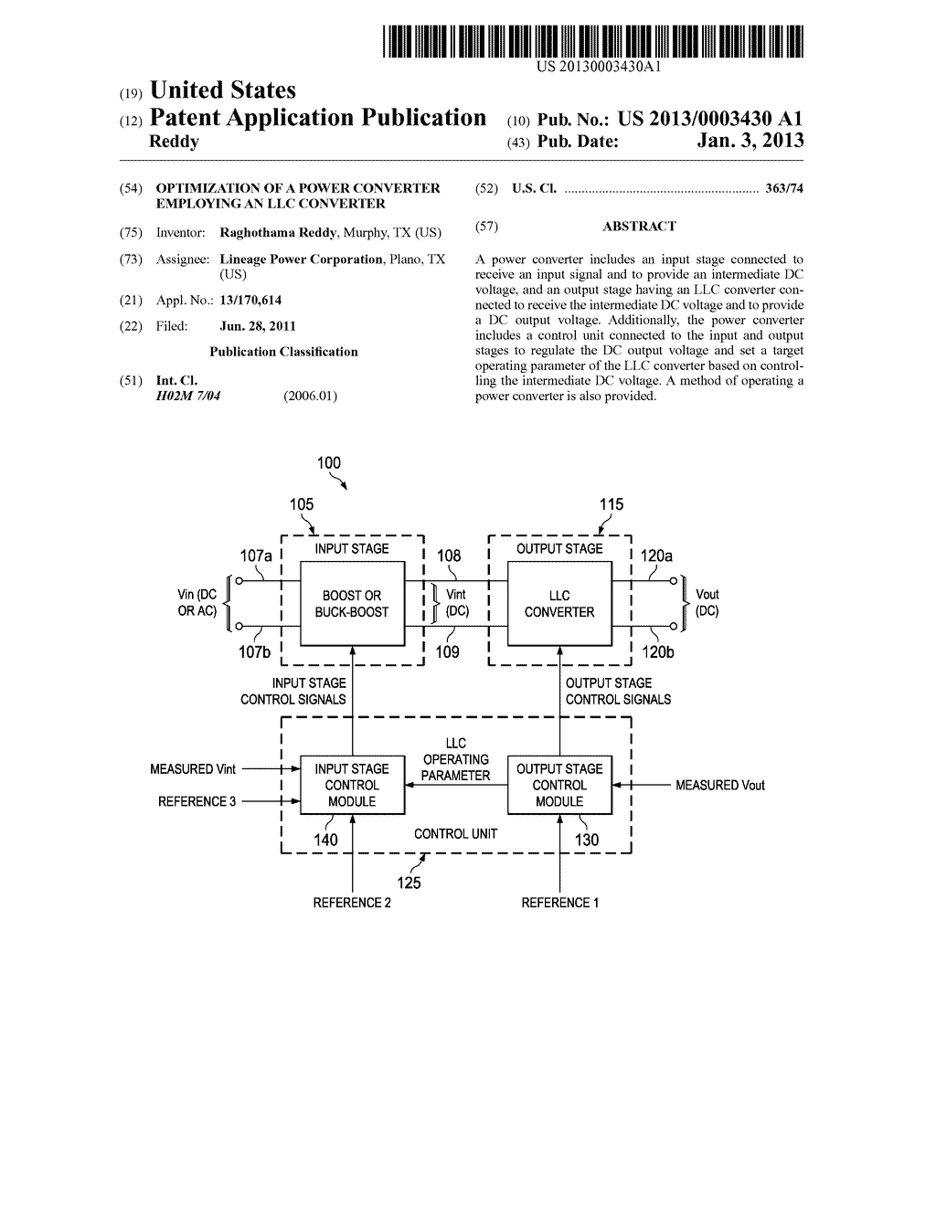 OPTIMIZATION OF A POWER CONVERTER EMPLOYING AN LLC CONVERTER - diagram, schematic, and image 01