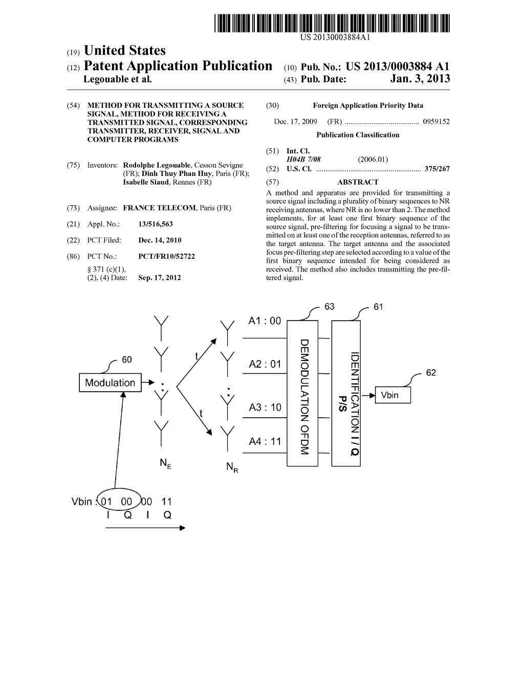 METHOD FOR TRANSMITTING A SOURCE SIGNAL, METHOD FOR RECEIVING A     TRANSMITTED SIGNAL, CORRESPONDING TRANSMITTER, RECEIVER, SIGNAL AND     COMPUTER PROGRAMS - diagram, schematic, and image 01