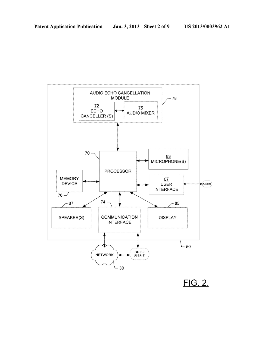 METHODS, APPARATUSES AND COMPUTER PROGRAM PRODUCTS FOR PROVIDING ACTIVE     ECHO-CANCELLATION FOR SYSTEMS COMBINING VOICE COMMUNICATION AND     SYNCHRONOUS AUDIO CONTENT - diagram, schematic, and image 03