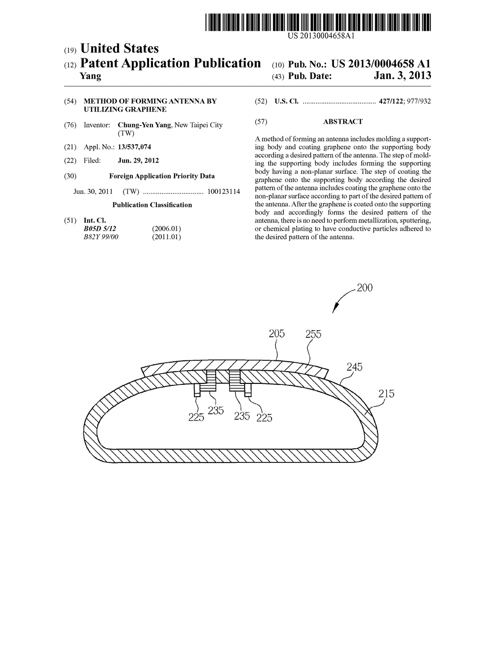 METHOD OF FORMING ANTENNA BY UTILIZING GRAPHENE - diagram, schematic, and image 01