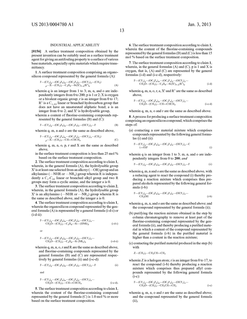 Surface Treatment Composition, Process For Producing The Same, And     Surface-Treated Article - diagram, schematic, and image 14