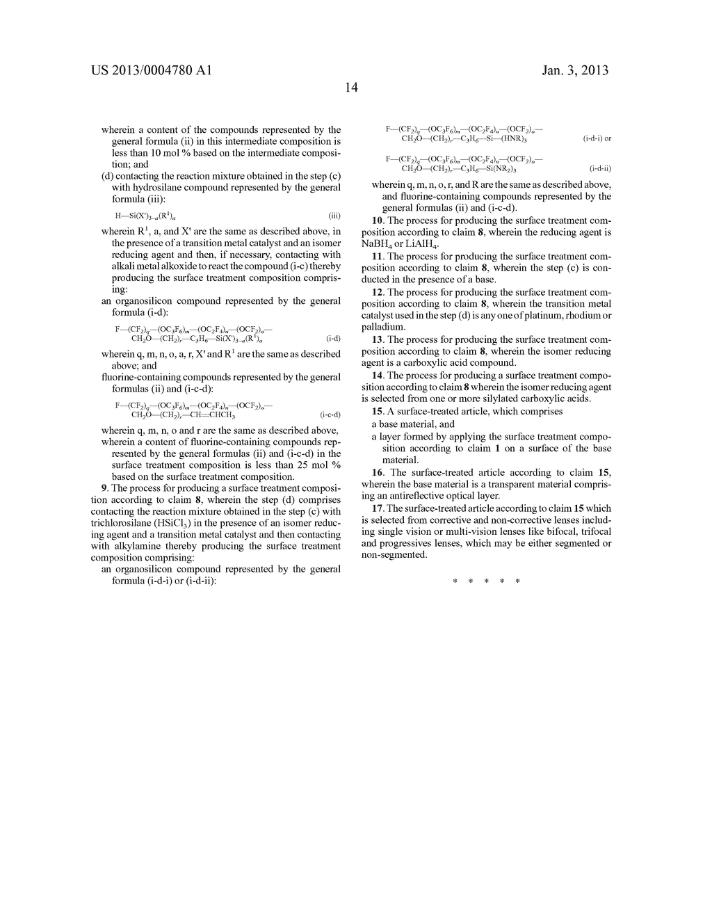 Surface Treatment Composition, Process For Producing The Same, And     Surface-Treated Article - diagram, schematic, and image 15