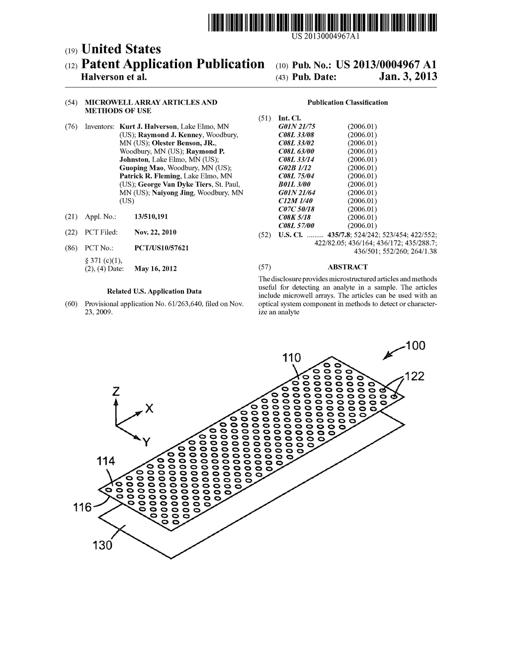 MICROWELL ARRAY ARTICLES AND METHODS OF USE - diagram, schematic, and image 01