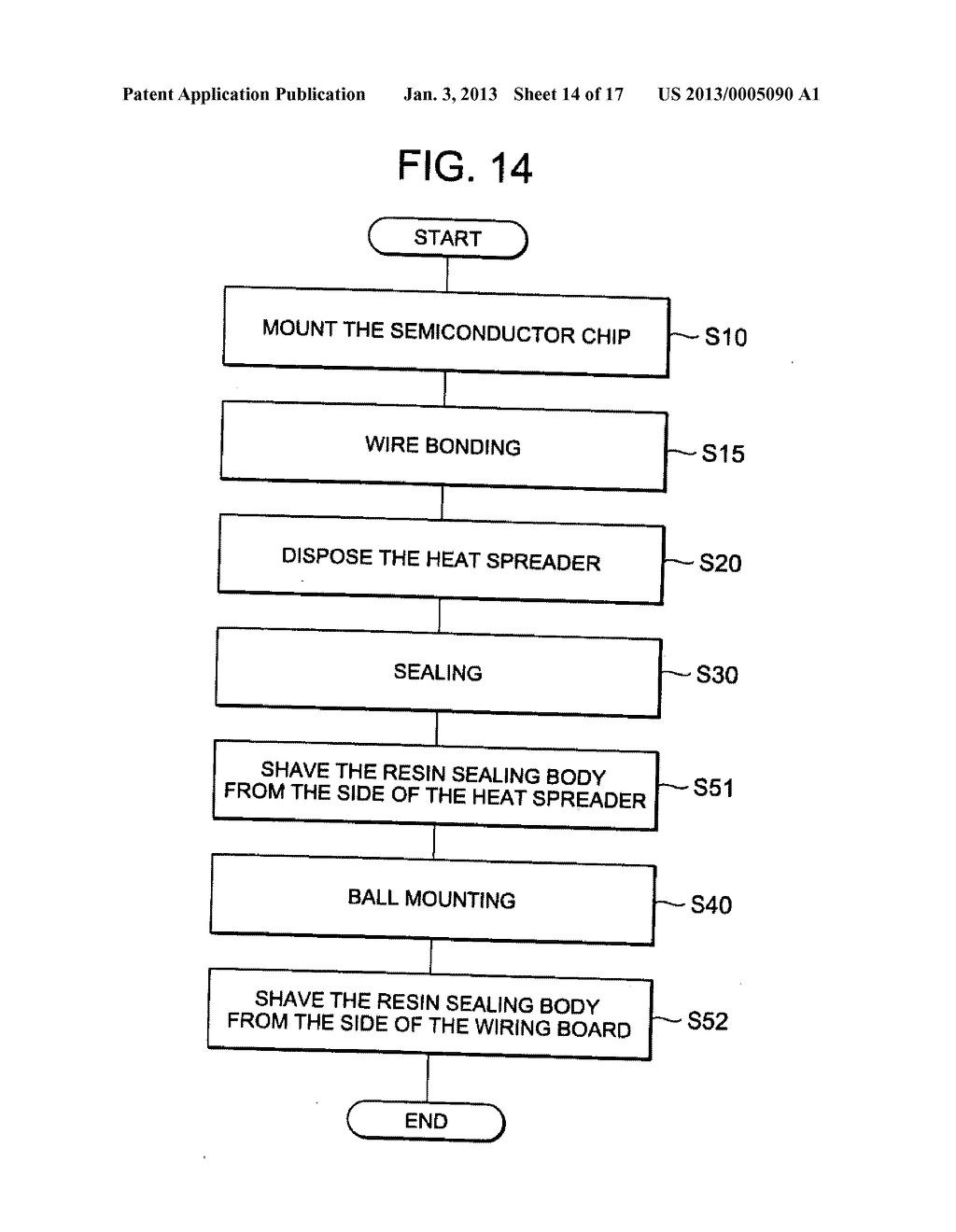 METHOD FOR MANUFACTURING A SEMICONDUCTOR DEVICE HAVING A HEAT SPREADER - diagram, schematic, and image 15