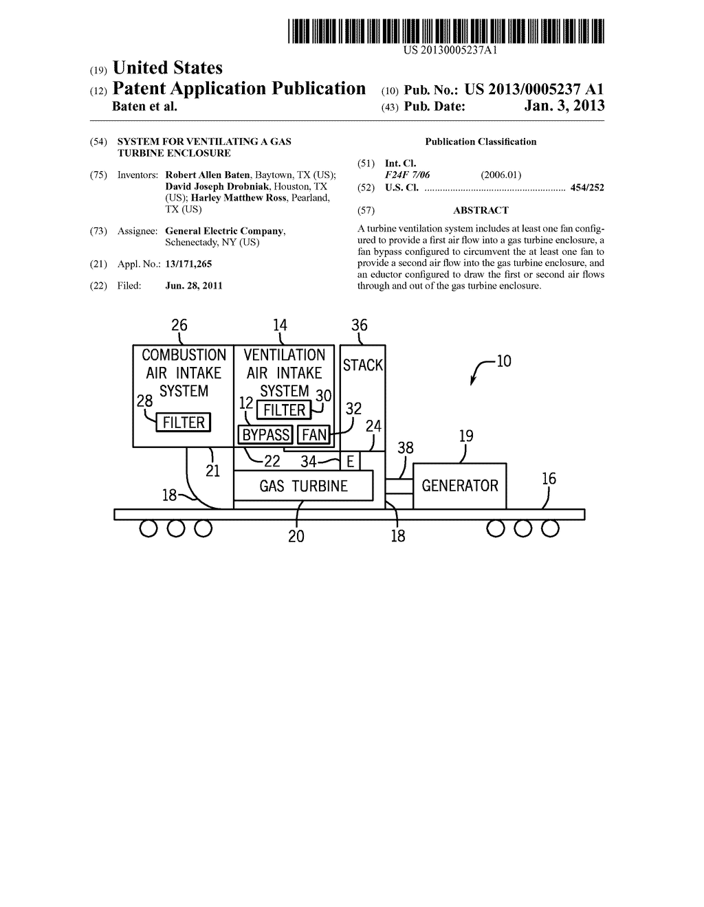 SYSTEM FOR VENTILATING A GAS TURBINE ENCLOSURE - diagram, schematic, and image 01