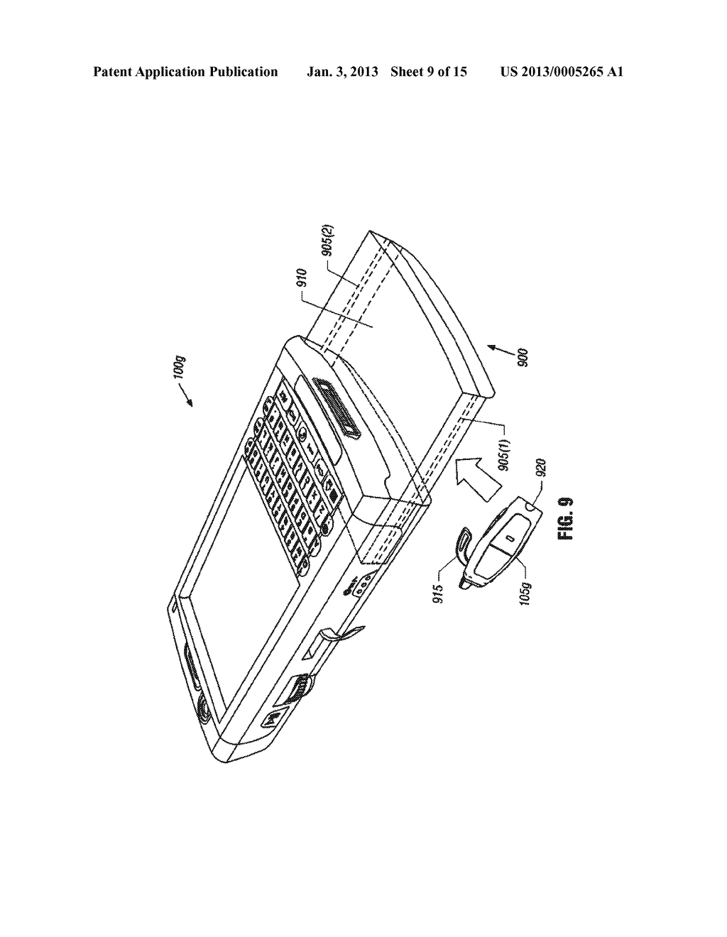 Hand-Held, Portable Electronic Device With Retainer Port For Receiving     Retainable Wireless Accessory For Use Therewith - diagram, schematic, and image 10