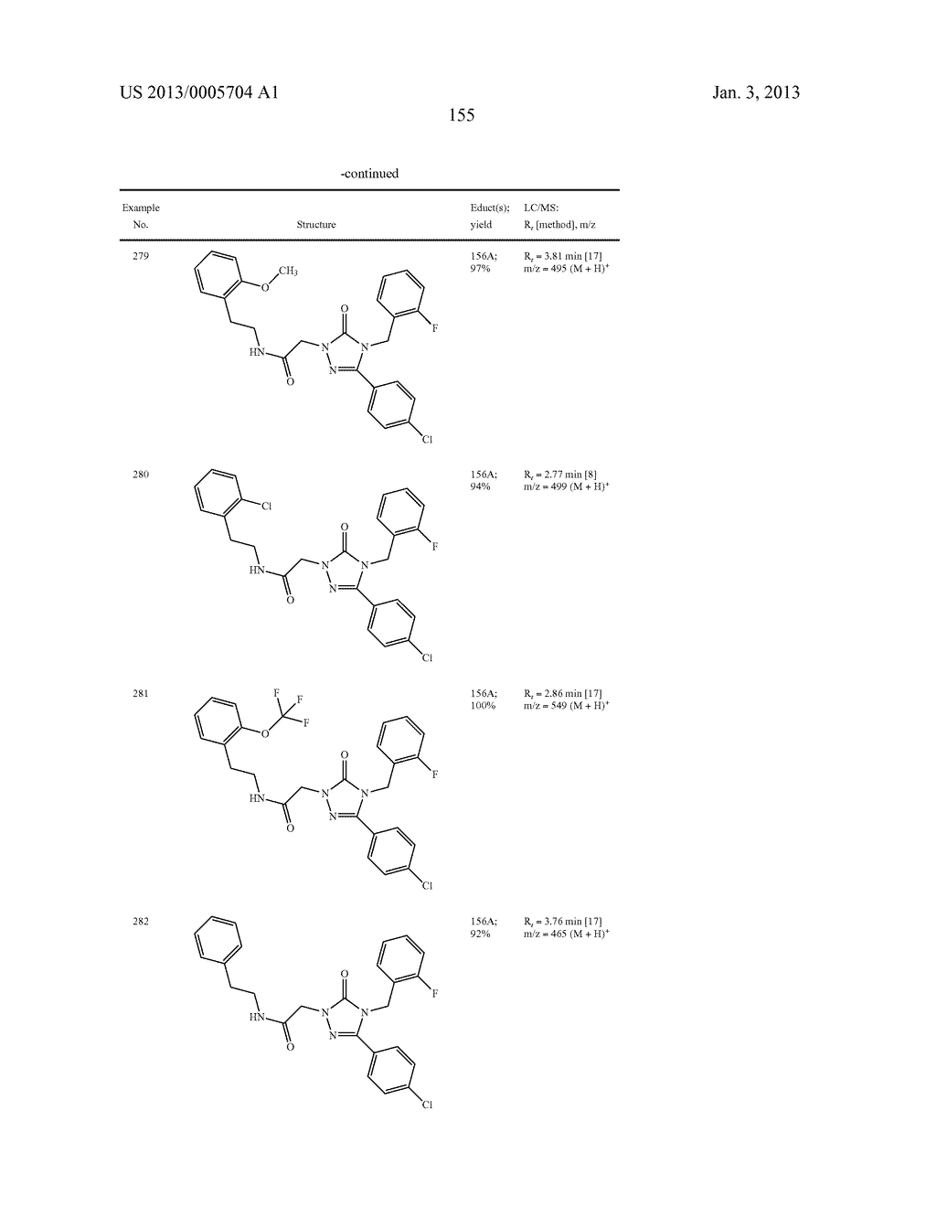SUBSTITUTED ARYLIMIDAZOLONE AND TRIAZOLONE AS INHIBITORS OF VASOPRESSIN     RECEPTORS - diagram, schematic, and image 156