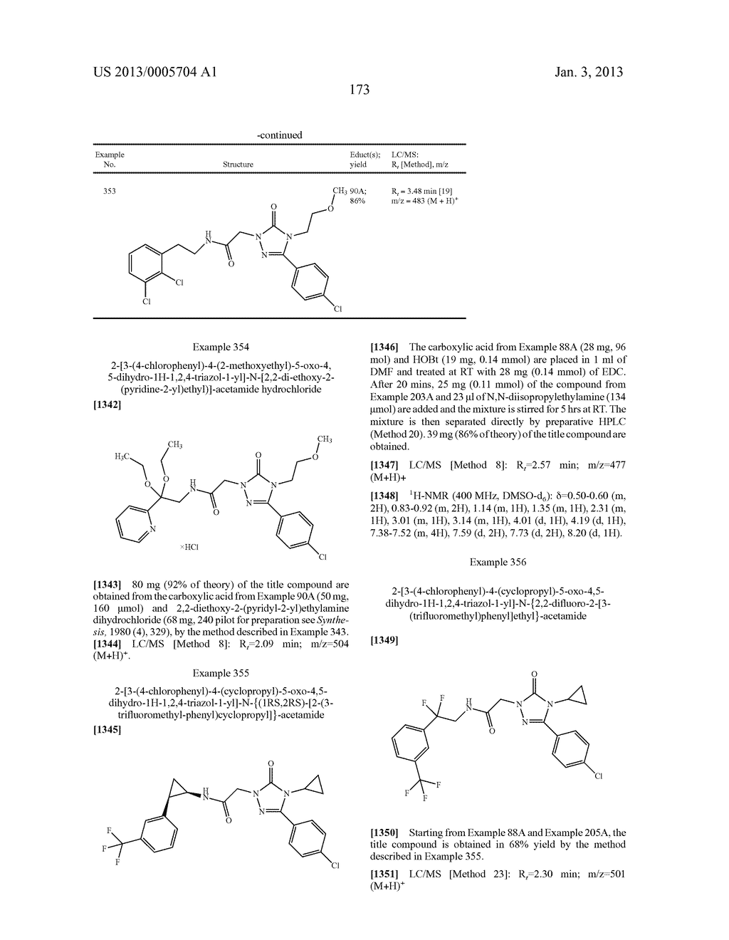 SUBSTITUTED ARYLIMIDAZOLONE AND TRIAZOLONE AS INHIBITORS OF VASOPRESSIN     RECEPTORS - diagram, schematic, and image 174