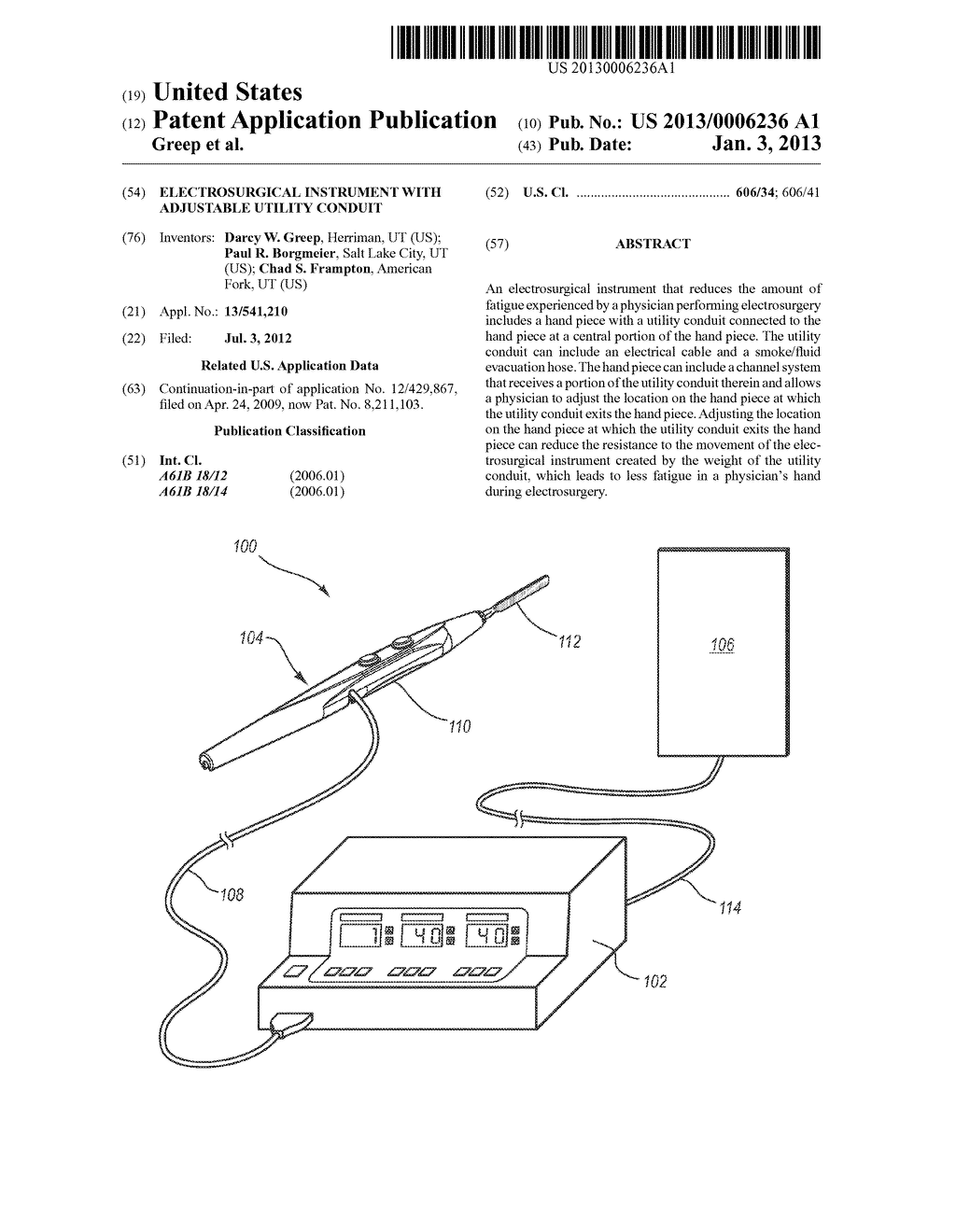 ELECTROSURGICAL INSTRUMENT WITH ADJUSTABLE UTILITY CONDUIT - diagram, schematic, and image 01