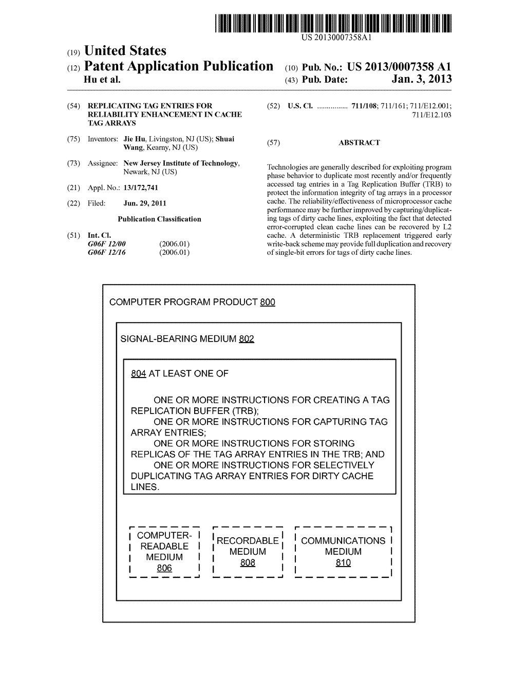 REPLICATING TAG ENTRIES FOR RELIABILITY ENHANCEMENT IN CACHE TAG ARRAYS - diagram, schematic, and image 01