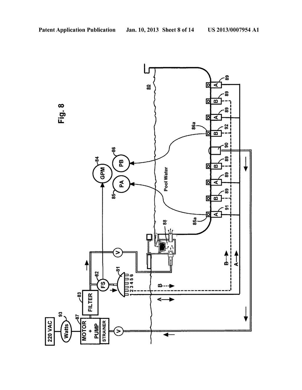Method and apparatus for cleaning pools with reduced energy consumption - diagram, schematic, and image 09