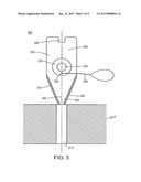 WALL FASTENER WITH KNIFE BLADE AND A STRING diagram and image