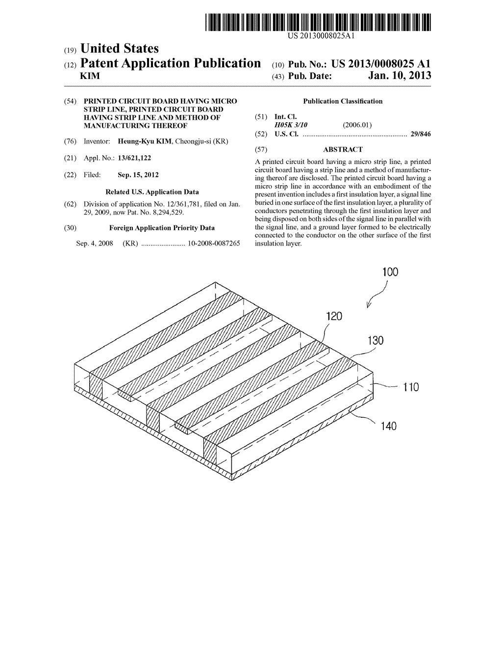 PRINTED CIRCUIT BOARD HAVING MICRO STRIP LINE, PRINTED CIRCUIT BOARD     HAVING STRIP LINE AND METHOD OF MANUFACTURING THEREOF - diagram, schematic, and image 01