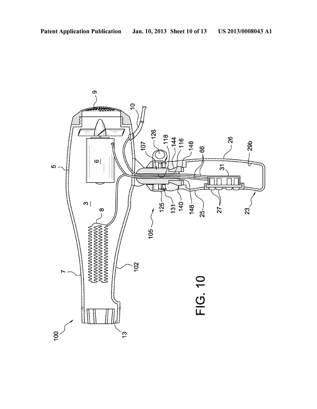 HAIR DRYER WITH DUAL AXIS ROTATABLE HANDLE - diagram, schematic, and image 11