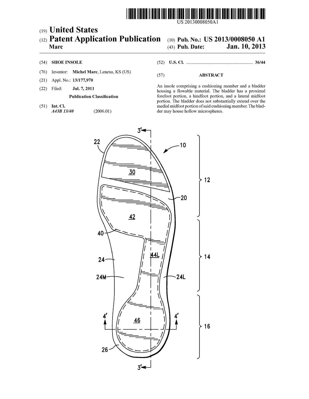 Shoe Insole - diagram, schematic, and image 01