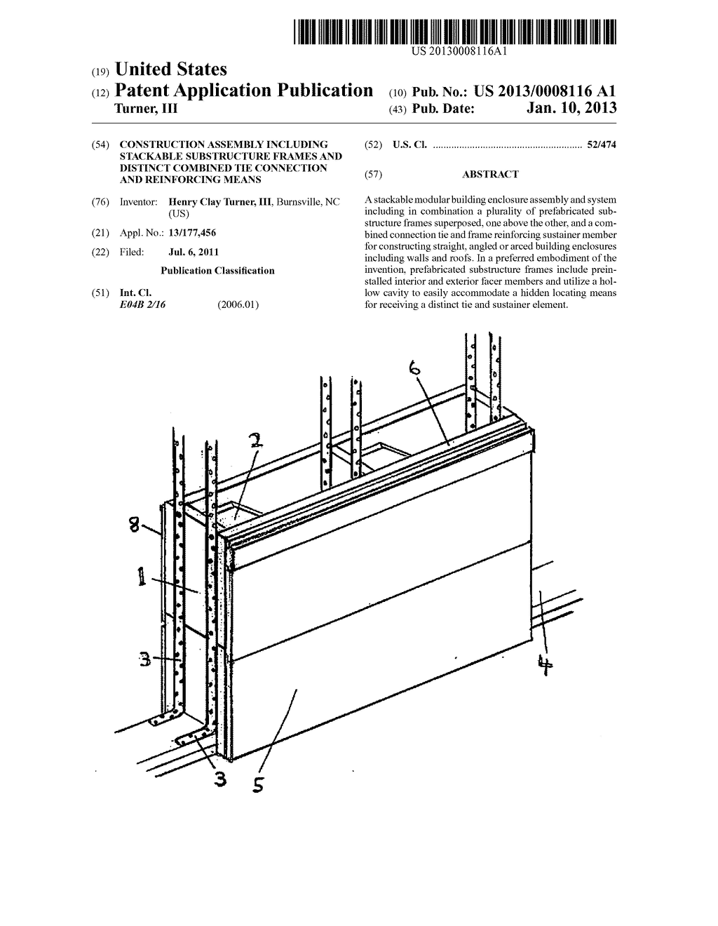 CONSTRUCTION ASSEMBLY INCLUDING STACKABLE SUBSTRUCTURE FRAMES AND DISTINCT     COMBINED TIE CONNECTION AND REINFORCING MEANS - diagram, schematic, and image 01