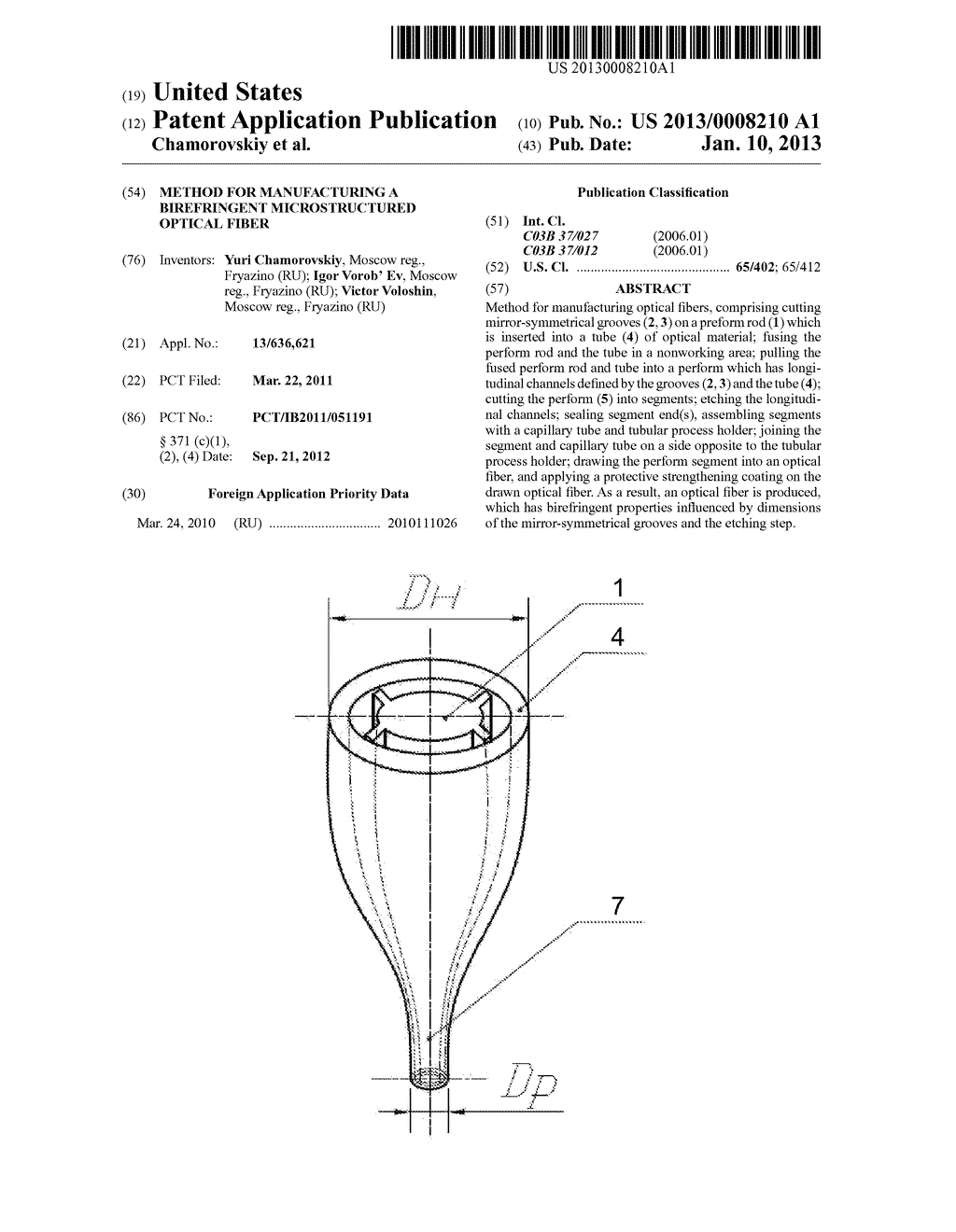 METHOD FOR MANUFACTURING A BIREFRINGENT MICROSTRUCTURED OPTICAL FIBER - diagram, schematic, and image 01