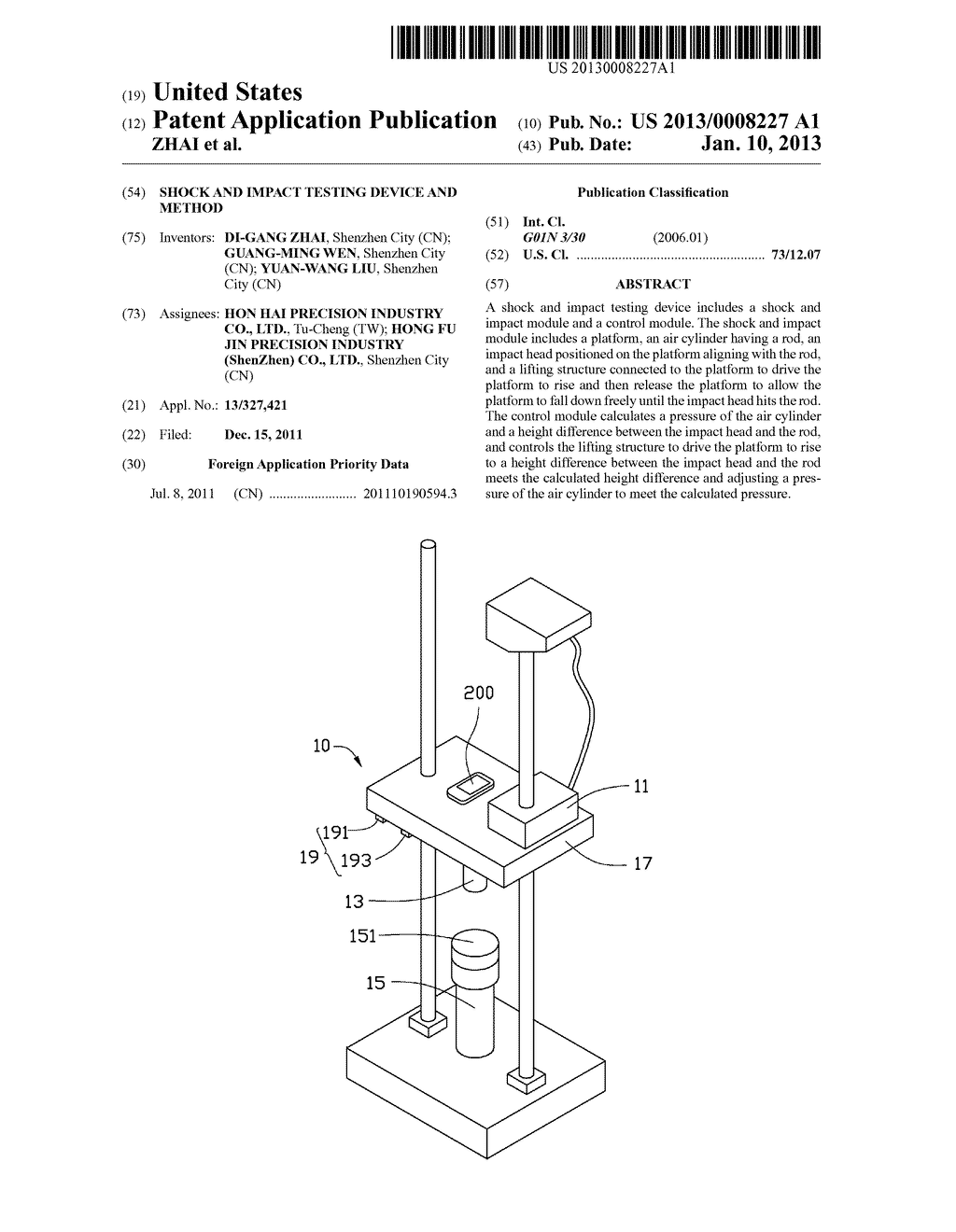 SHOCK AND IMPACT TESTING DEVICE AND METHOD - diagram, schematic, and image 01