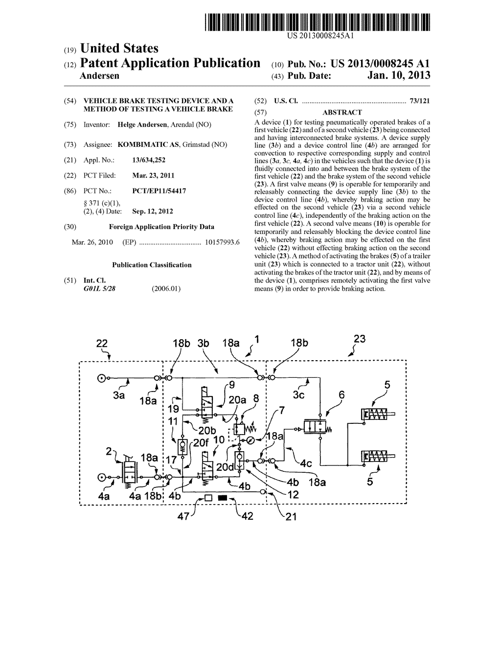 vehicle brake testing device and a method of testing a vehicle brake - diagram, schematic, and image 01