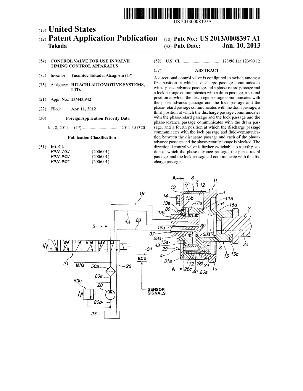 CONTROL VALVE FOR USE IN VALVE TIMING CONTROL APPARATUS - diagram, schematic, and image 01