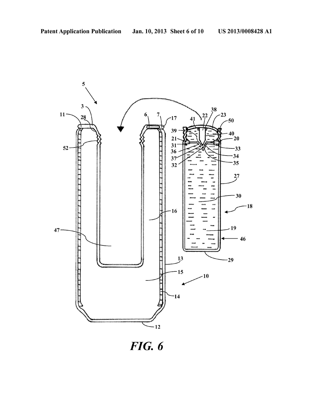 Container Cap Containing Heating Agent Insert - diagram, schematic, and image 07