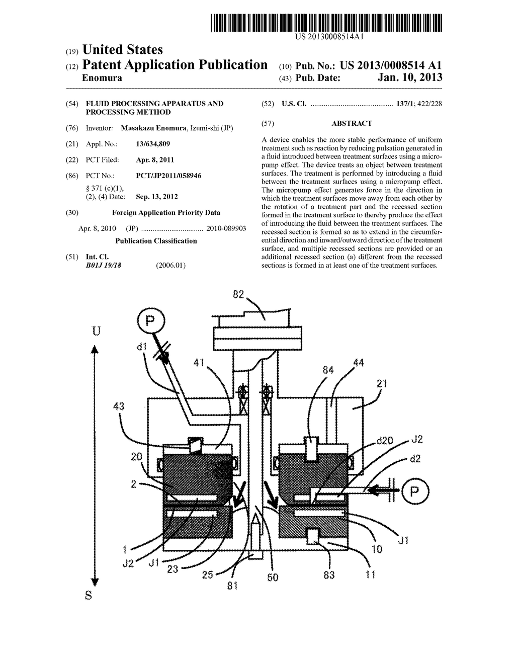 FLUID PROCESSING APPARATUS AND PROCESSING METHOD - diagram, schematic, and image 01
