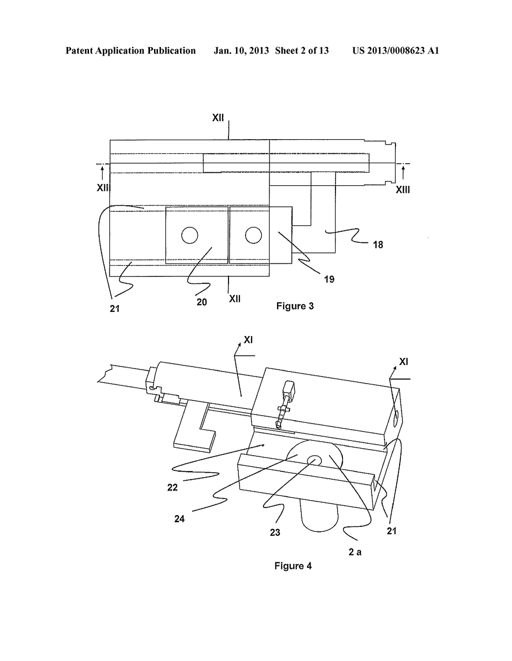 DEVICE FOR HOLDING AND REPLACING A CASTING PLATE IN A CASTING     INSTALLATION, METALLIC CASING OF CASTING PLATE, PROVIDED WITH MEANS     INTERACTING WITH A DEVICE DETECTOR - diagram, schematic, and image 03