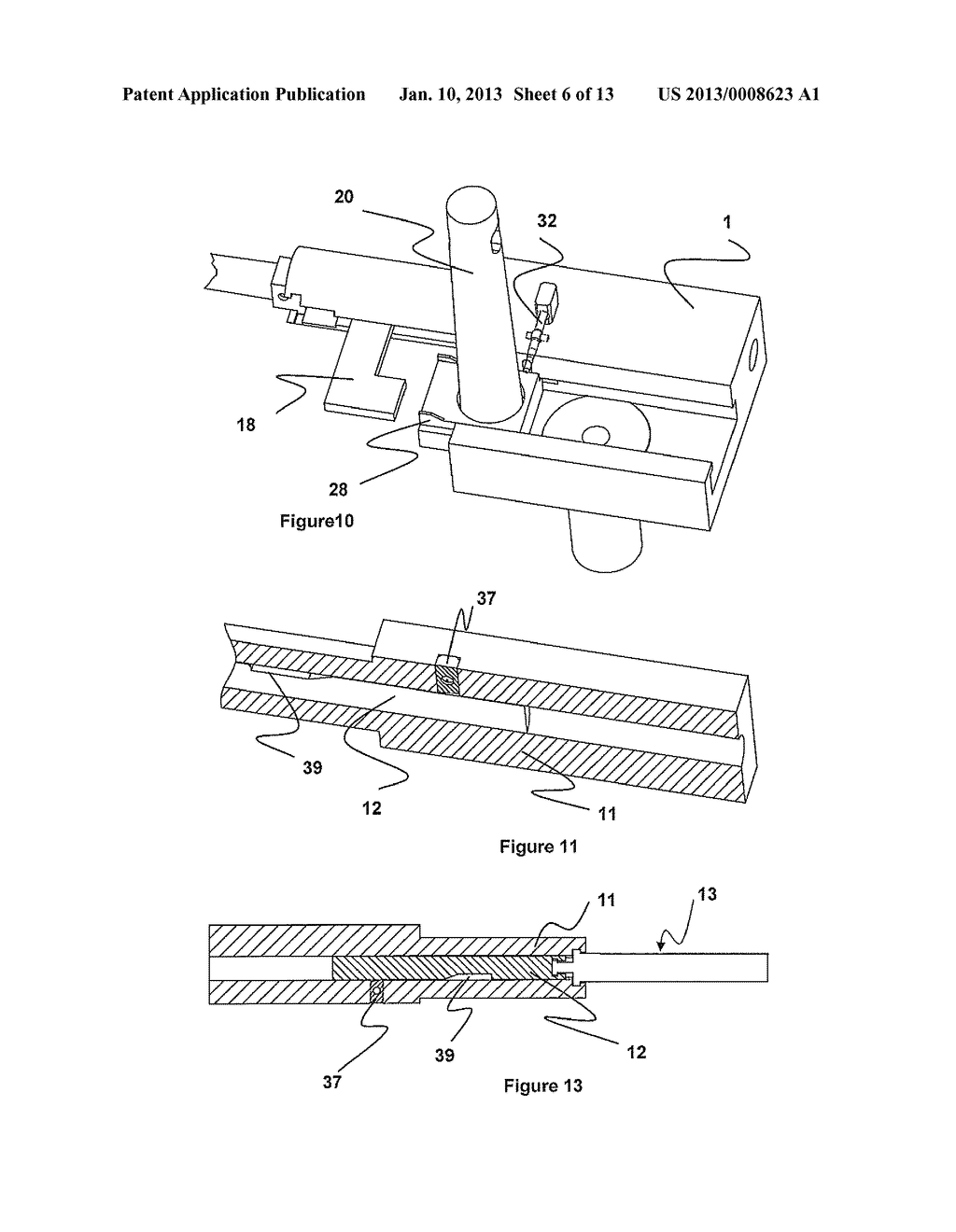 DEVICE FOR HOLDING AND REPLACING A CASTING PLATE IN A CASTING     INSTALLATION, METALLIC CASING OF CASTING PLATE, PROVIDED WITH MEANS     INTERACTING WITH A DEVICE DETECTOR - diagram, schematic, and image 07