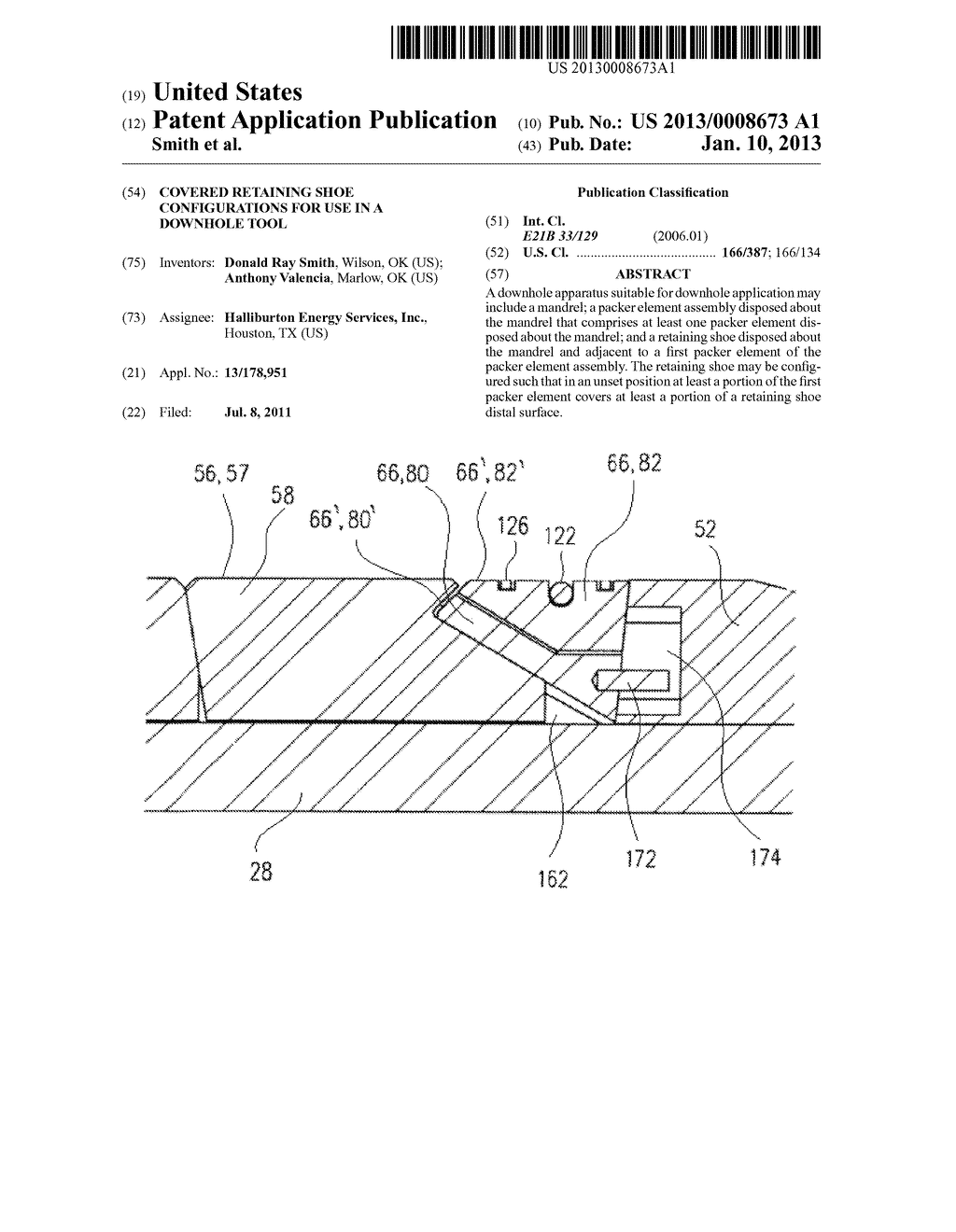 Covered Retaining Shoe Configurations for Use in a Downhole Tool - diagram, schematic, and image 01