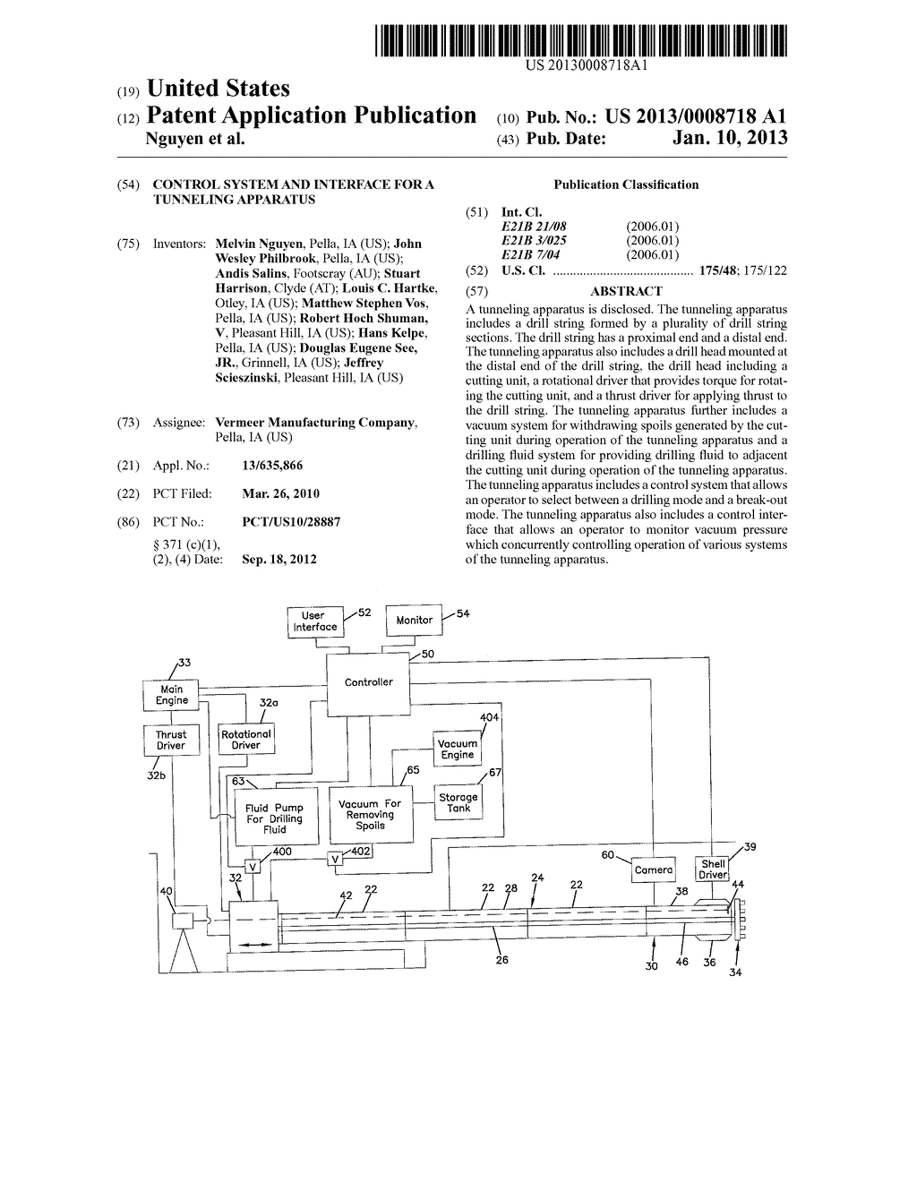 CONTROL SYSTEM AND INTERFACE FOR A TUNNELING APPARATUS - diagram, schematic, and image 01