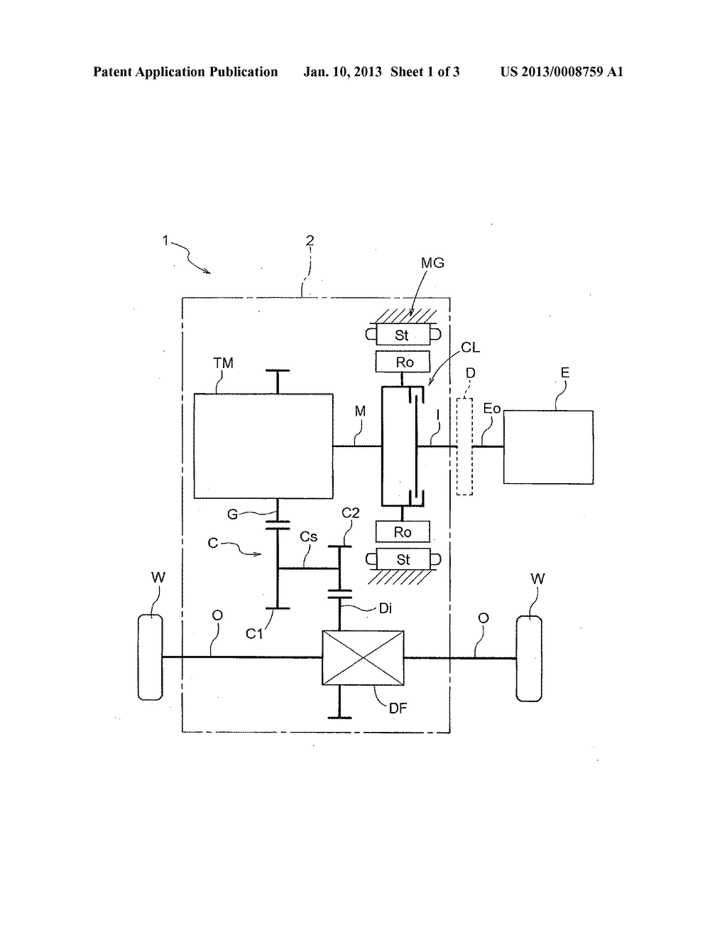 Hybrid drive device - diagram, schematic, and image 02