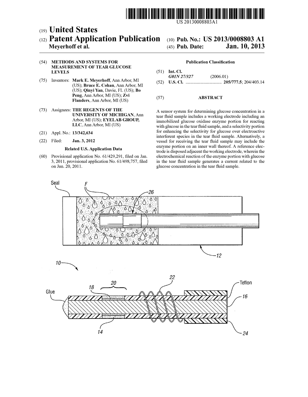 Methods and Systems for Measurement of Tear Glucose Levels - diagram, schematic, and image 01