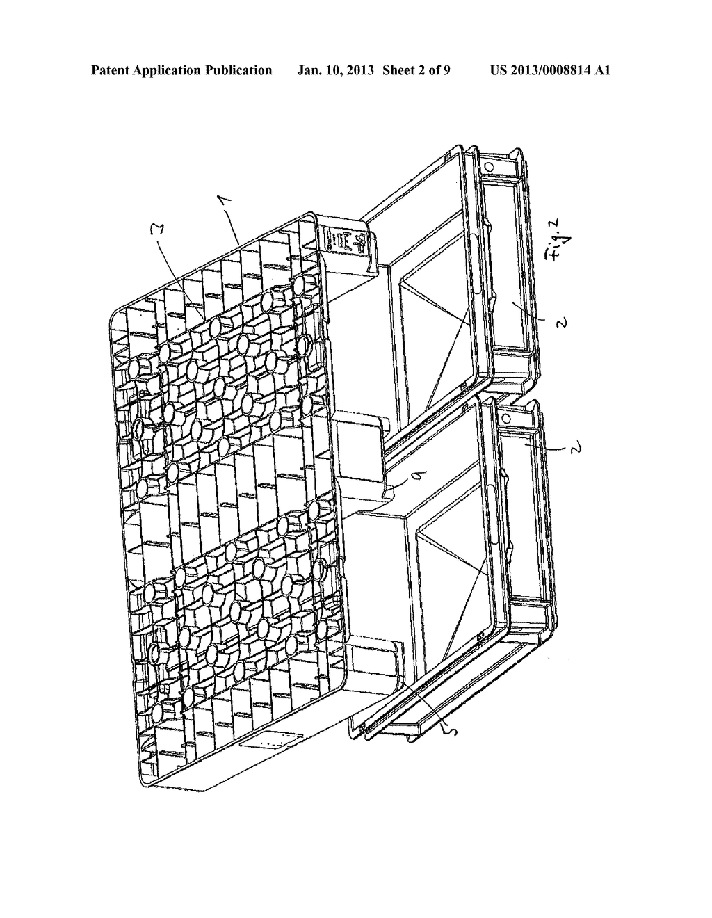 MOLDED PART FOR ACCOMMODATION AND FIXATION OF STORAGE CONTAINERS     RECTANGULAR IN OUTLINE - diagram, schematic, and image 03