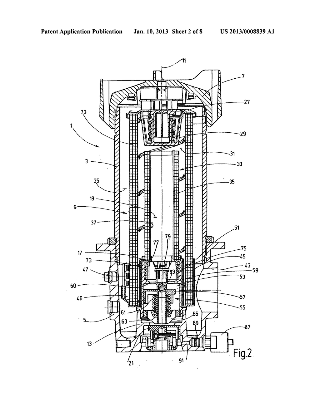 FILTERING DEVICE, AND FILTERING ELEMENT FOR USE IN SUCH A FILTERING DEVICE - diagram, schematic, and image 03