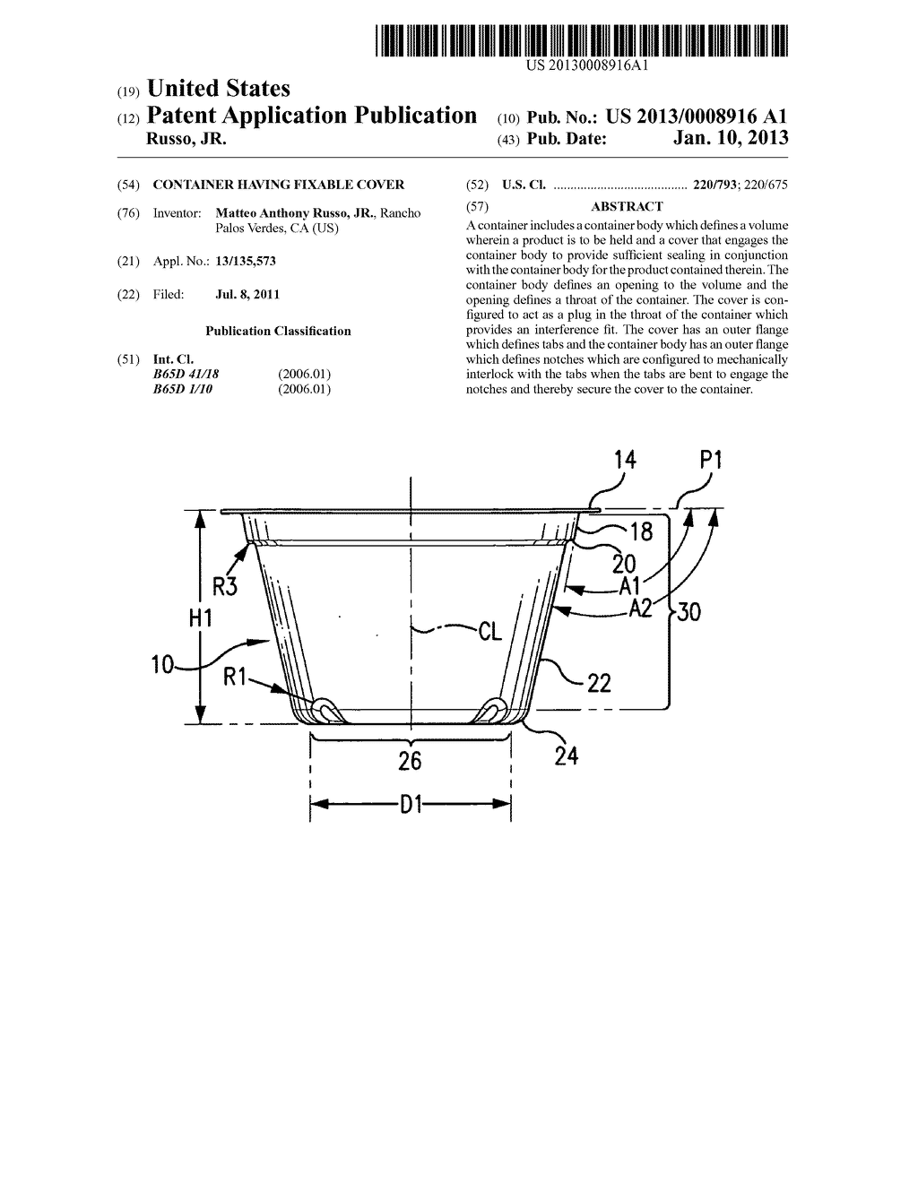 Container having fixable cover - diagram, schematic, and image 01