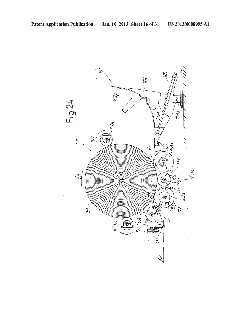 MACHINE AND METHOD FOR WINDING REELS OF WEB MATERIAL - diagram, schematic, and image 17