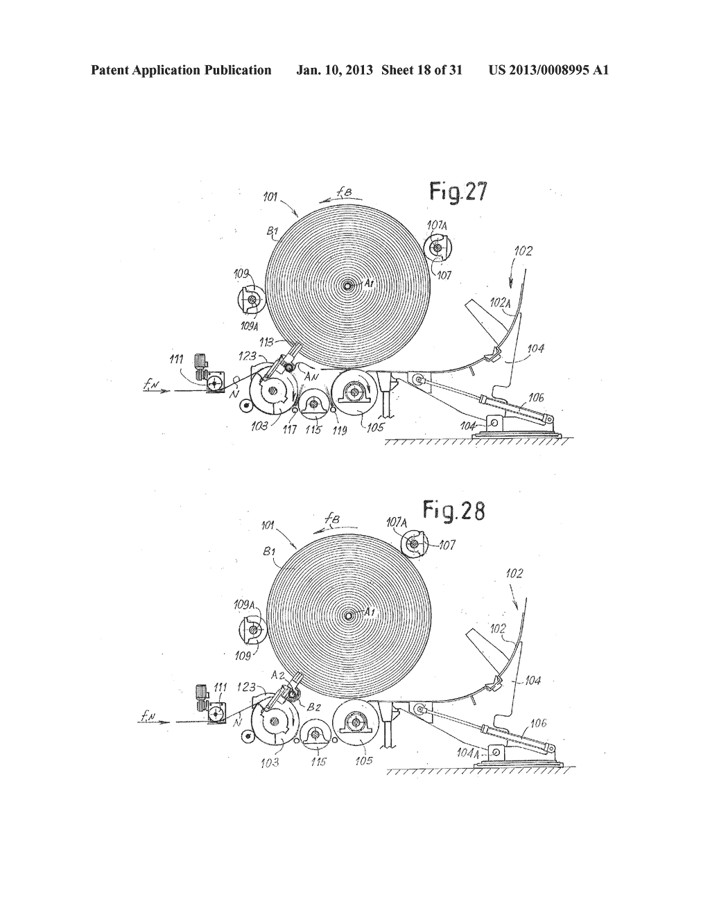 MACHINE AND METHOD FOR WINDING REELS OF WEB MATERIAL - diagram, schematic, and image 19