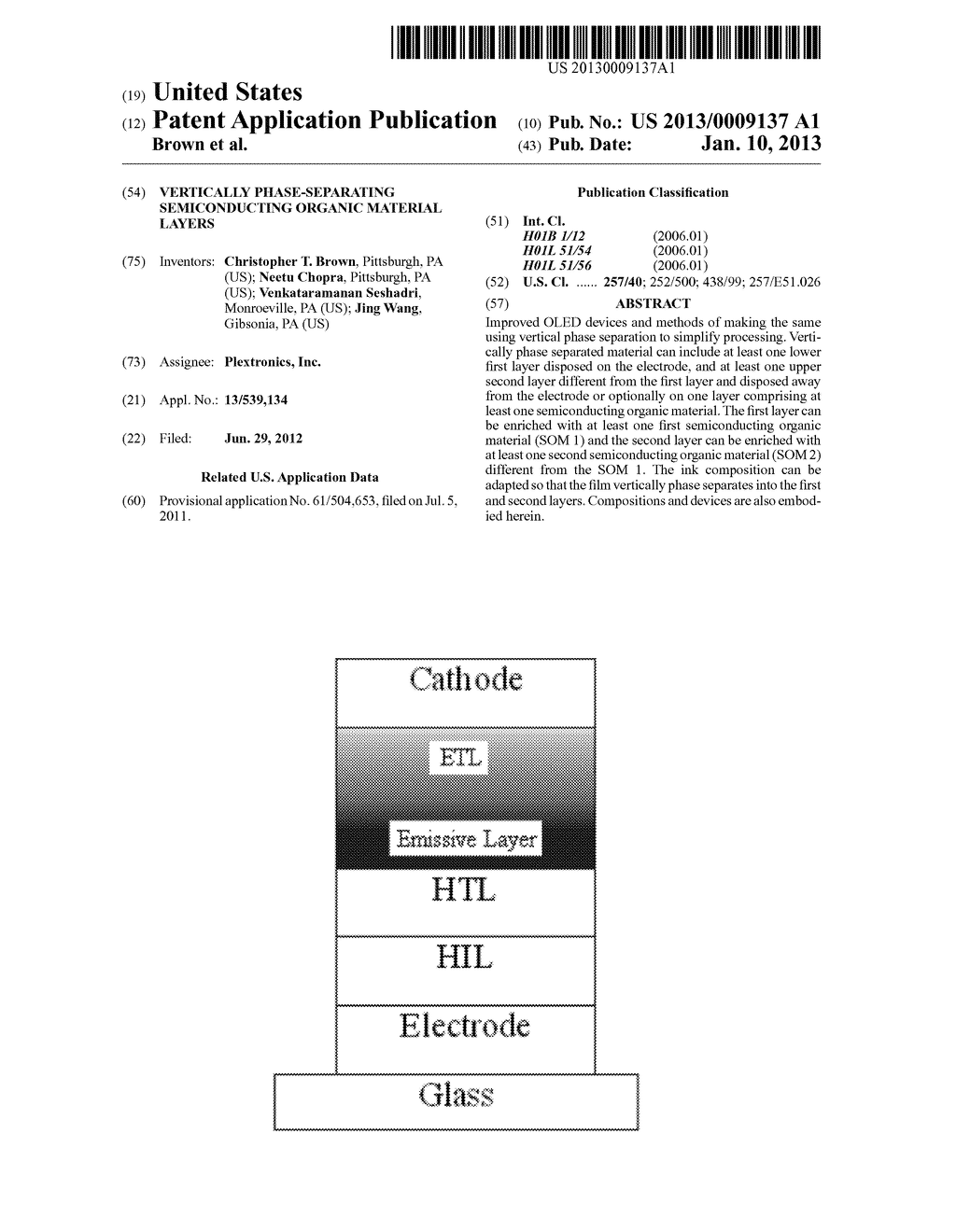 VERTICALLY PHASE-SEPARATING SEMICONDUCTING ORGANIC MATERIAL LAYERS - diagram, schematic, and image 01