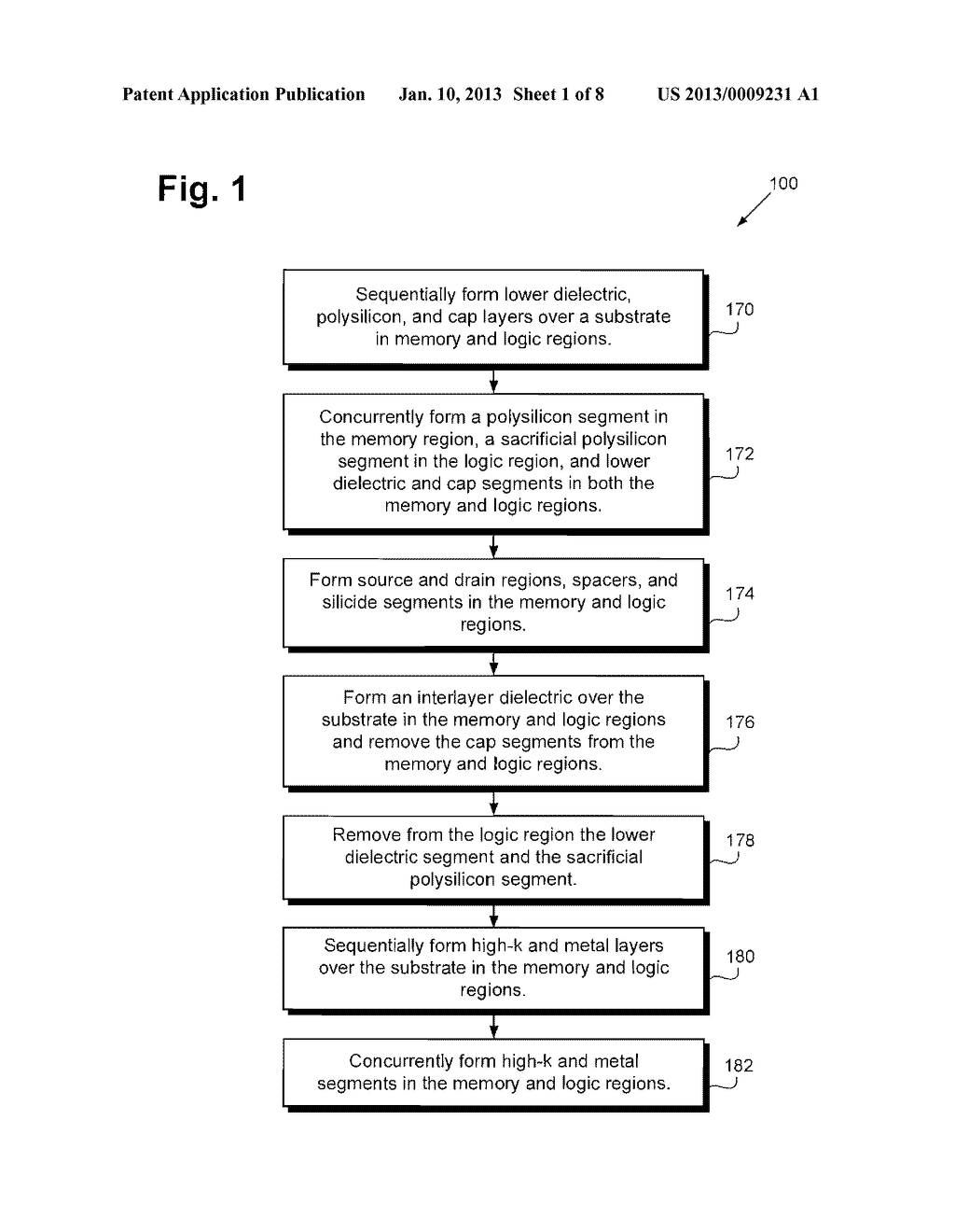 Method for Efficiently Fabricating Memory Cells with Logic FETs and     Related Structure - diagram, schematic, and image 02