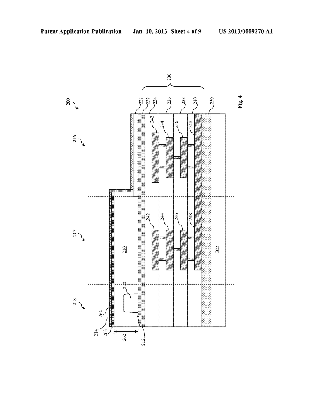 BACKSIDE ILLUMINATION SENSOR HAVING A BONDING PAD STRUCTURE AND METHOD OF     MAKING THE SAME - diagram, schematic, and image 05