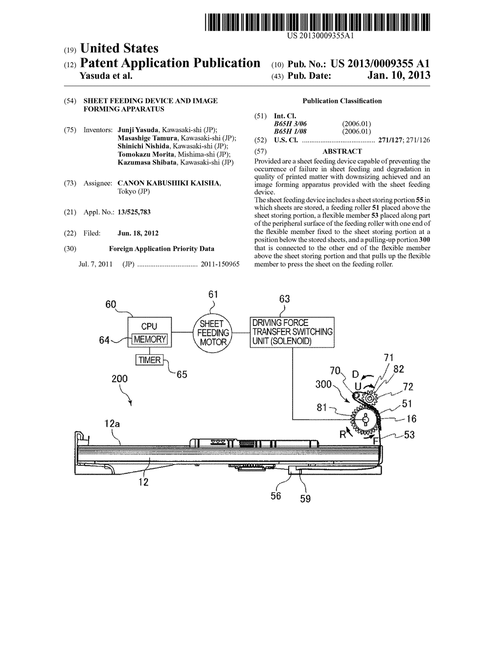 SHEET FEEDING DEVICE AND IMAGE FORMING APPARATUS - diagram, schematic, and image 01