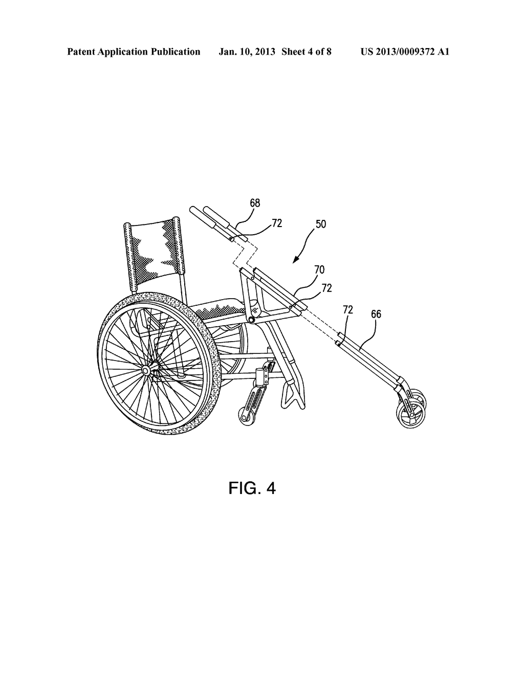 WHEELCHAIR ATTACHMENT WITH SELECTIVELY DEPLOYABLE SECONDARY FRONT WHEELS - diagram, schematic, and image 05