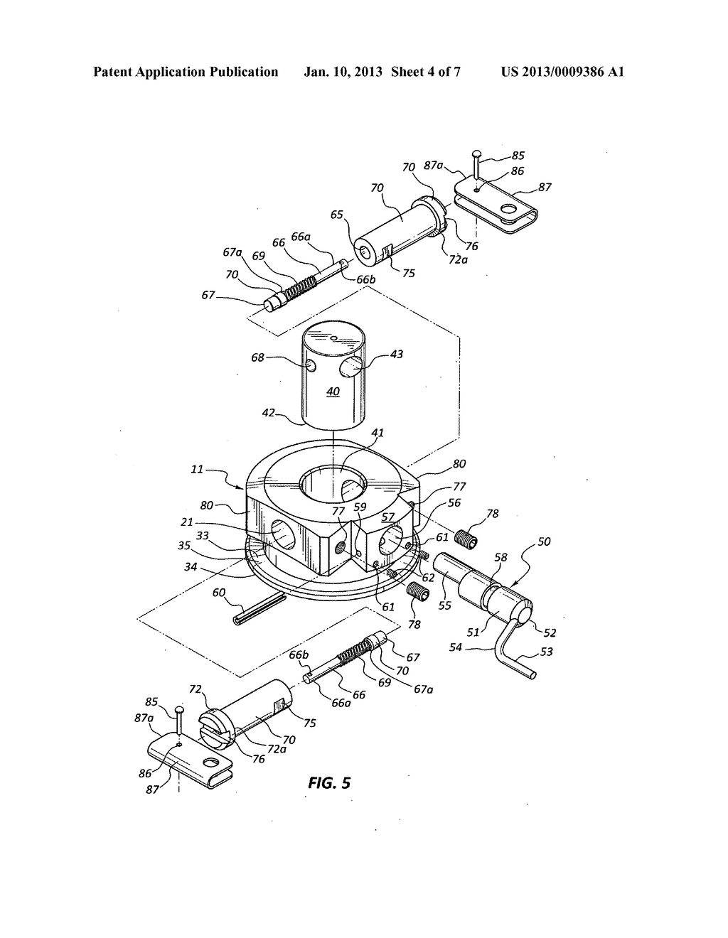 Fifth wheel trailer hitch with locking mechanism - diagram, schematic, and image 05