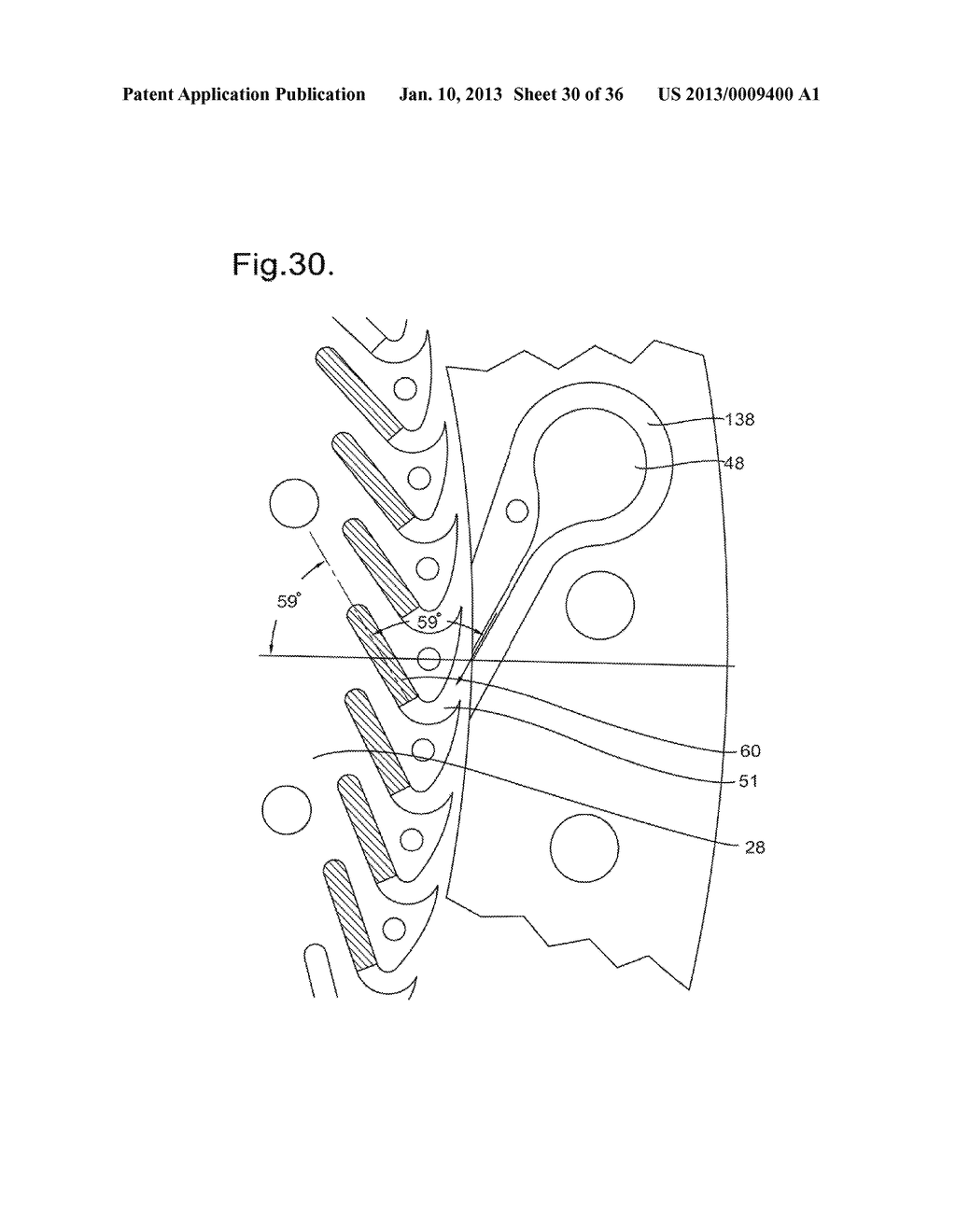 ROTOR AND NOZZLE ASSEMBLY FOR A RADIAL TURBINE AND METHOD OF OPERATION - diagram, schematic, and image 31